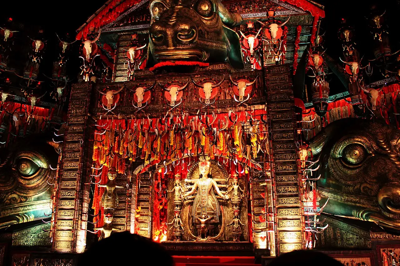 Tridhara Sammilani Durga Puja pandal in Deshapriya Park, Kolkata